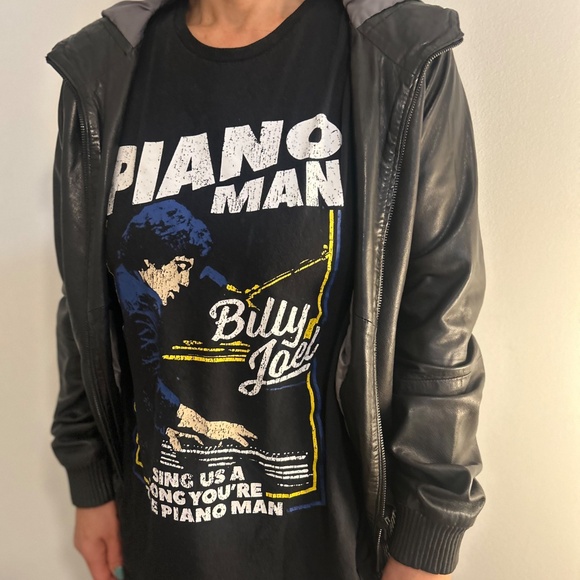 M0851 / Black Leather Jacket with hood / Very Rare / Size Medium (US 4 - 8) - Picture 7 of 8